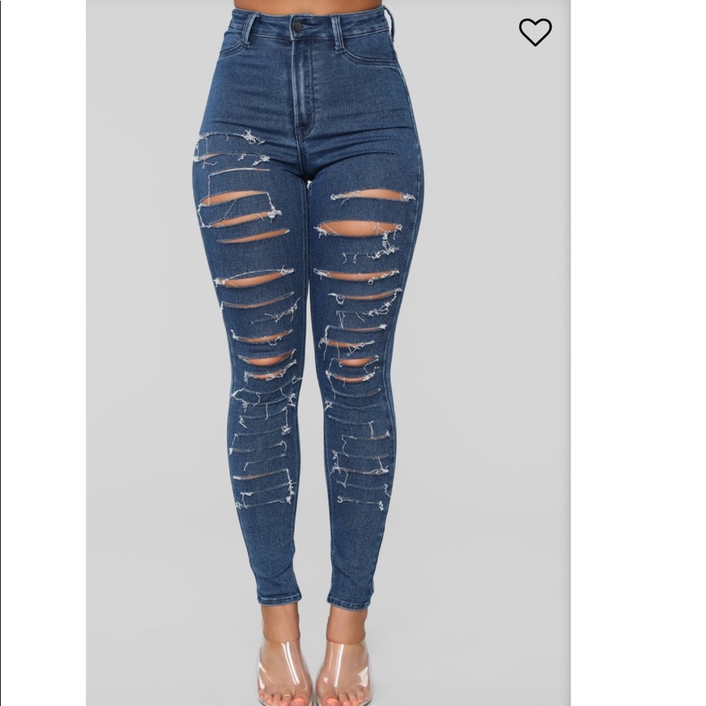SO UNDONE DISTRESSED SKINNY JEANS - dark denim